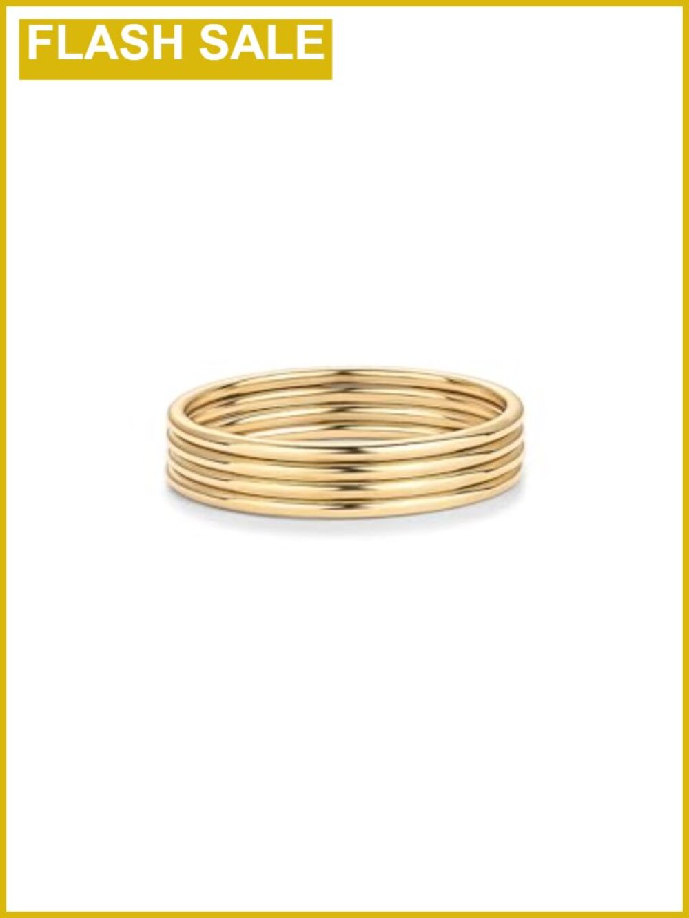 14K Gold Plated Stackable Ring Pack Women Waterproof Stainless Steel Dainty